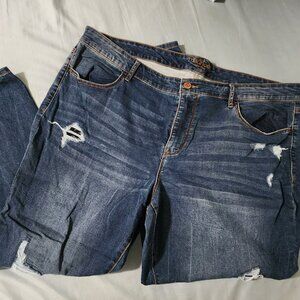 Maurices PLUS SIZE distressed dark was skinny jeans Size 24 Reg